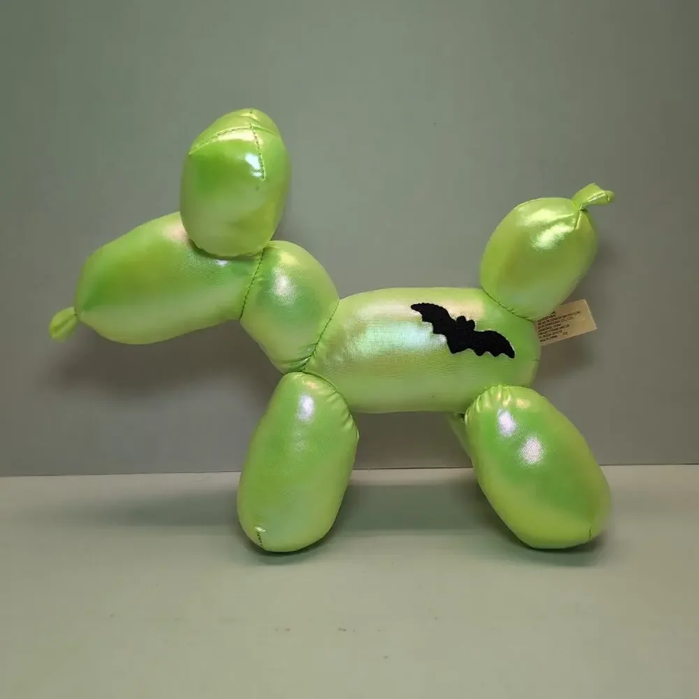 Neon Green Iridescent Balloon Dog Plush Halloween Bat Stuffed Animal MTY‎ Int.